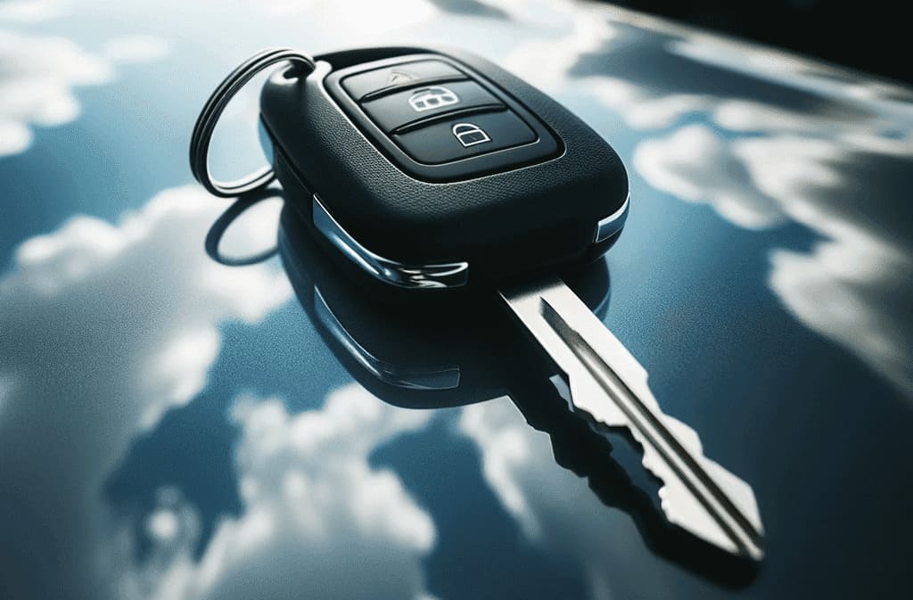 El duplicado de las llaves del coche, en este caso las llaves de un coche sobre el capó del mismo
